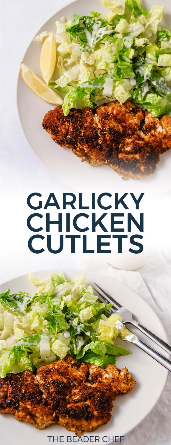 Garlicky Chicken Cutlets Pinterest Pin